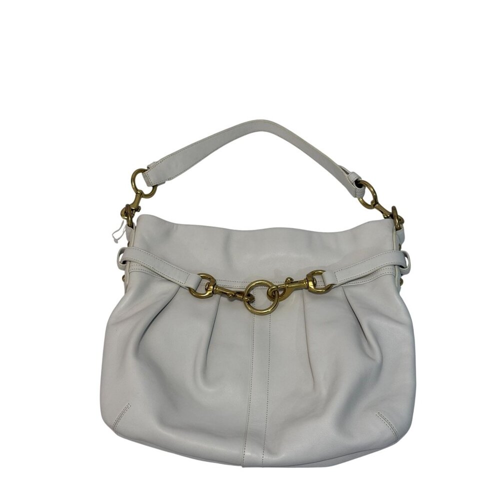 Coach Hampton White Hobo Shoulder Bag Gold tone Hardware NWOT - Picture 2 of 13